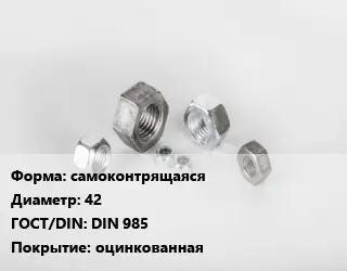 Гайка самоконтрящаяся D=42 DIN 985 оцинкованная